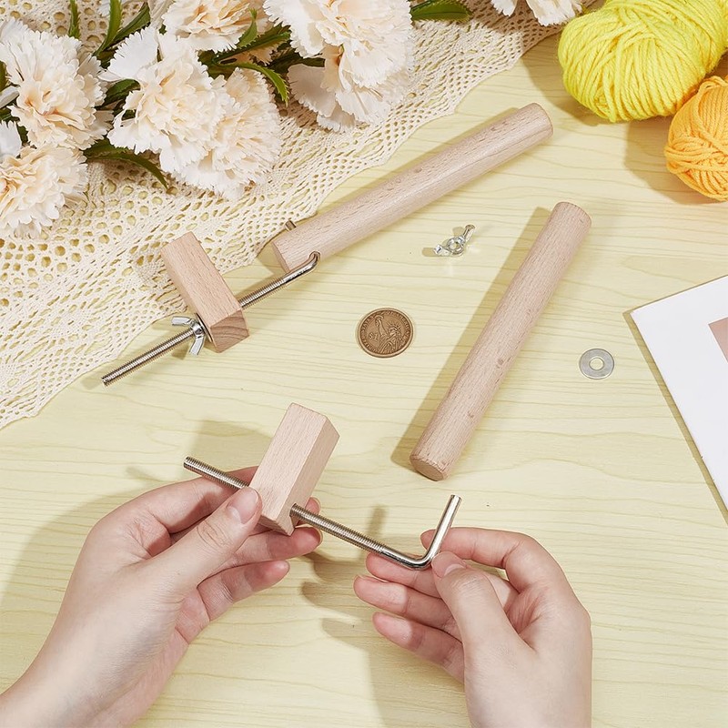 UNICRAFTALE 2pcs Wood Weaving Loom Pegs Craft Tool Multi Warping
