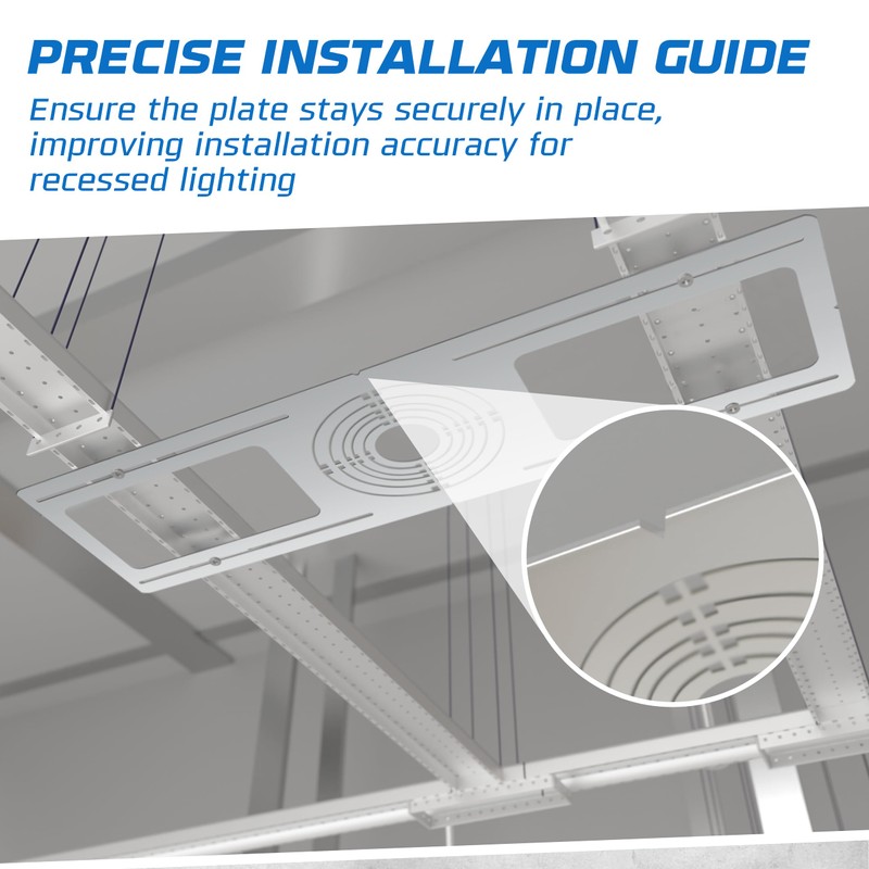 OHLECTRIC 6-Pack New Construction Recessed Light Mounting Plates, Flat Steel