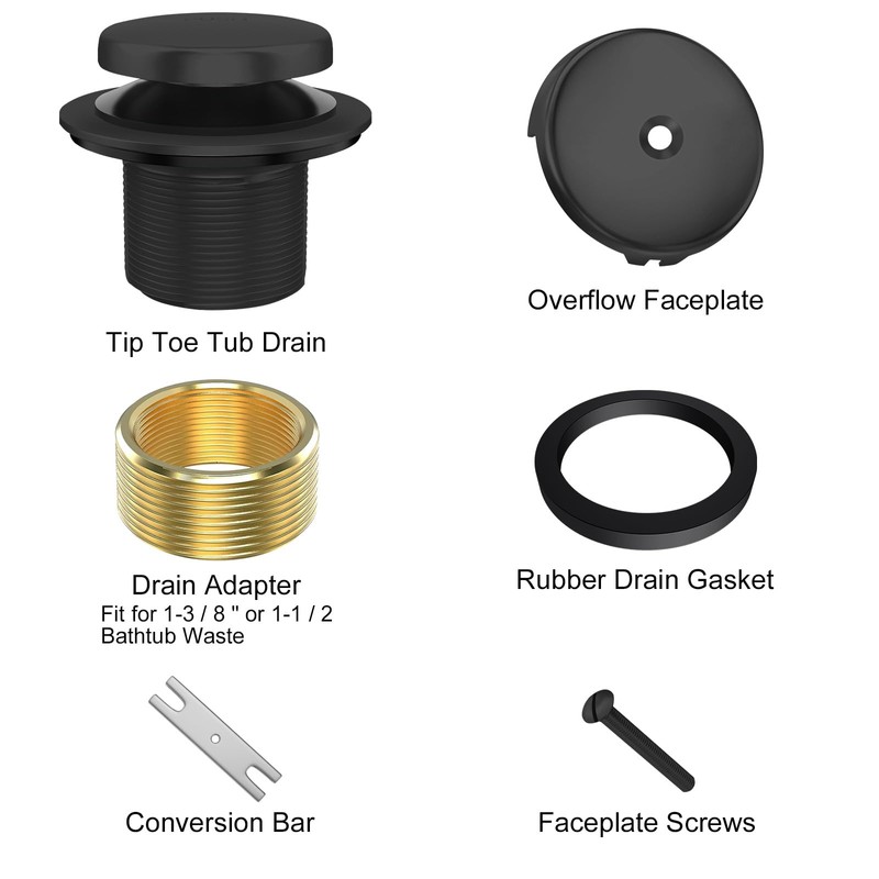 SmartFloBath Bathtub Drain Tip Toe Tub Conversion Kit Assembly, Replacement