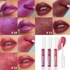 3Pcs Metallic Lipstick for Women,Lightweight Glitter Sparkling Liquid Lipsticks,Shimmer Lip