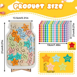 CTYUEYUN Reward Glass for Children, Reward Glass with 600 Star Stickers, 25 Stars Collecting Reward, Reward Charts for Children Behaviour, Ideal for Motivation at Home or in Classrooms