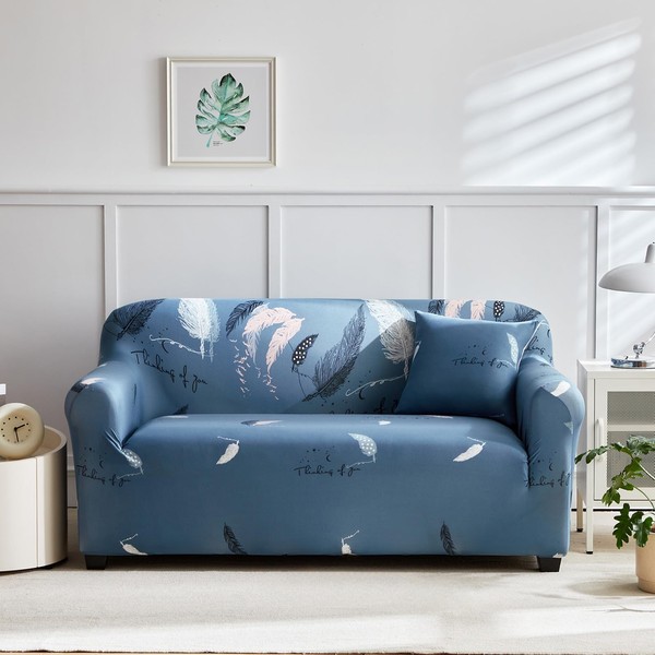 Printed Couch Slipcovers with One Pillow Cover for Living Room