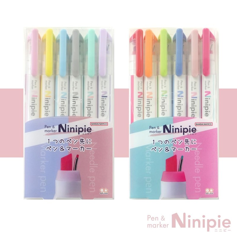 Sunstar Stationery S4591739 Pen & Line Markers, Water-based, Ninippee, Set