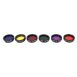 Telescope Filters, 6 Pcs 1.25inch Colorful Telescope Filter Kit with Astronomical 1.25 Inch 31.7mm Storage Box for Telescopes Eyepieces UHC Light Pollution Inhibition Lens Monocular Eyepie