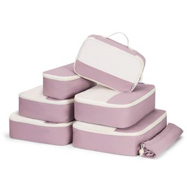 Narwey 7 Set Packing Cubes for Suitcases and Backpack, Suitcase Organiser Bags Travel Packing Cubes for Carry on Hand Luggage Storage Bags Travel Essentials Accessories (Dusty Pink)