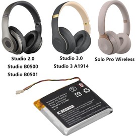 BUSFUIVA Updated AEC643333 battery for Beats Studio 2.0 Studio 3.0 PA-BT05 Wireless Headset