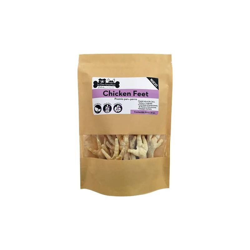 Premio Natural para Perro Patas de Pollo Deshidratadas 20 pz