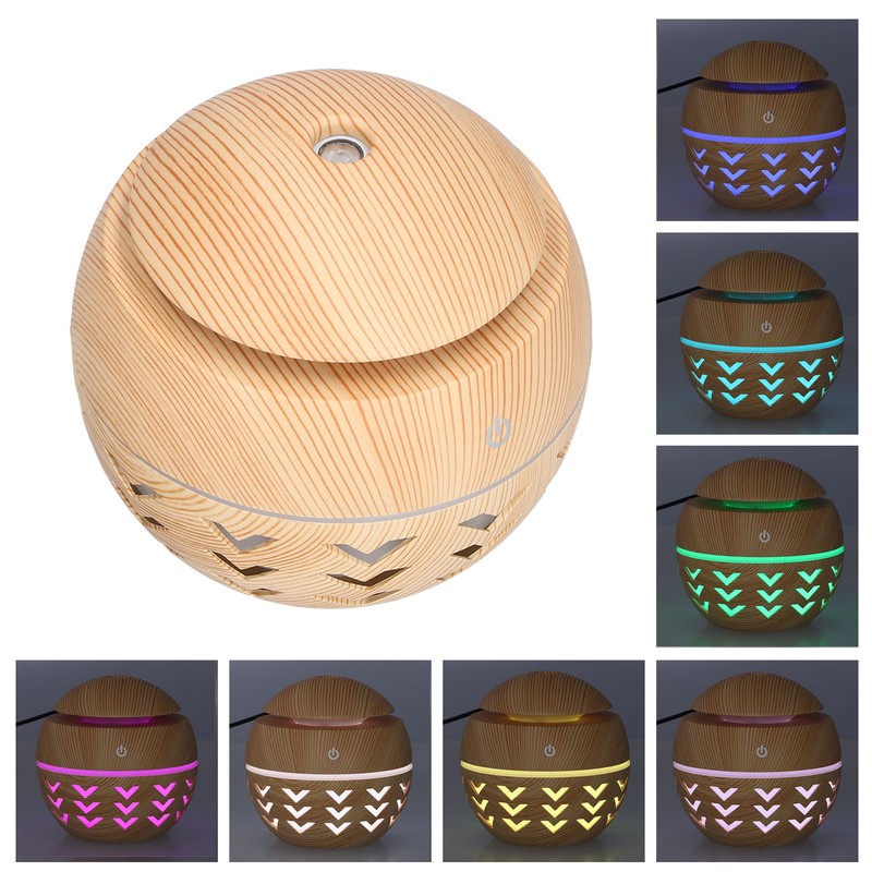 130ml Air Humidifier USB Aromatherapy Wood Grain Humidifier with 7