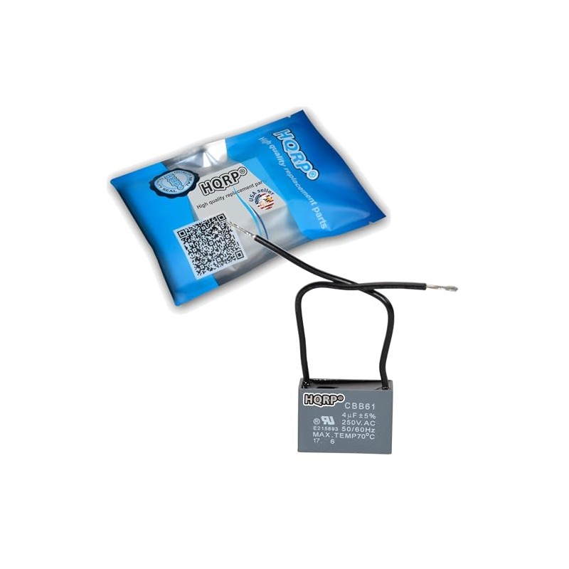 HQRP Ceiling Fan Capacitor CBB61 4uf 2-Wire plus HQRP Coaster