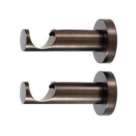 Ivilon Ceiling or Wall Mount Curtain Rod Brackets Holders for Curtain Rods of 7/8 and 1 Inch Diameter. Set of 2. Color ORB