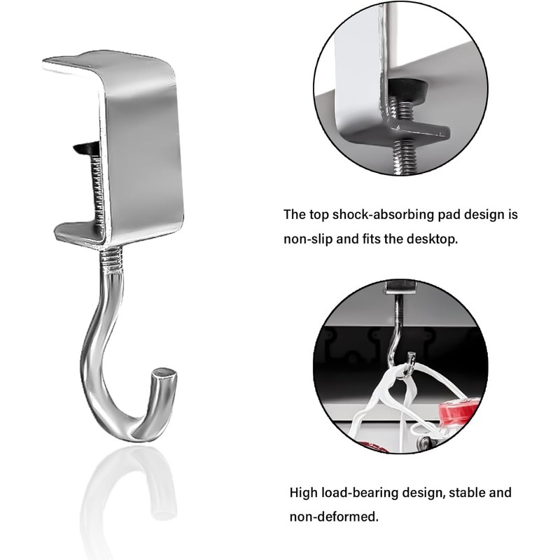 DYOUen 4pcs Desk Hook Bag Holder Adjustable Clip Purse Hanger