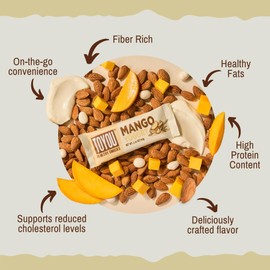 ToYou Chewy Fruit and Nut Bars - Healthy Protein Snacks | Mango Yogurt - 1.41 Ounce (Pack of 12) | Soft Chewy, Fiber-packed Granola Bars for Adults and Kids, Made with Natural Ingredients