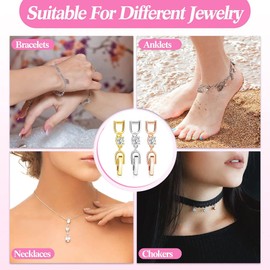 fedricosoly 5Pieces/Set Jewelry Project Necklace Clasp Rhinestone Bracelet Extender Chain Closures Connectors for Jewelry Making Bracelet Extender for Watches Clasp Extension fold Over Clasp