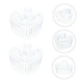 TOVINANNA 2Pcs Mini Manicure Cups with Lids Heart Shaped Nail Liquid Holders for Nail Art Storage Durable Portable Crystal Cups for Professionals and Home Use