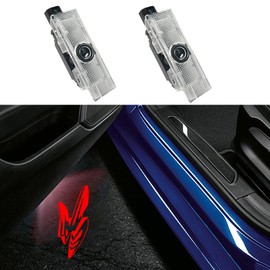 JUNMEI Door Lights Logo Projector Puddle Lights Ultra-Bright Welcome Step Light,Never Fade Puddle Lights Compatible with Dodge Hornet GT R/T Accessories (Red logo)