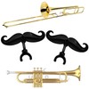 BEANPRECOY 2 Pcs Clip On Trumpet And Trombone Mustache Clip-On
