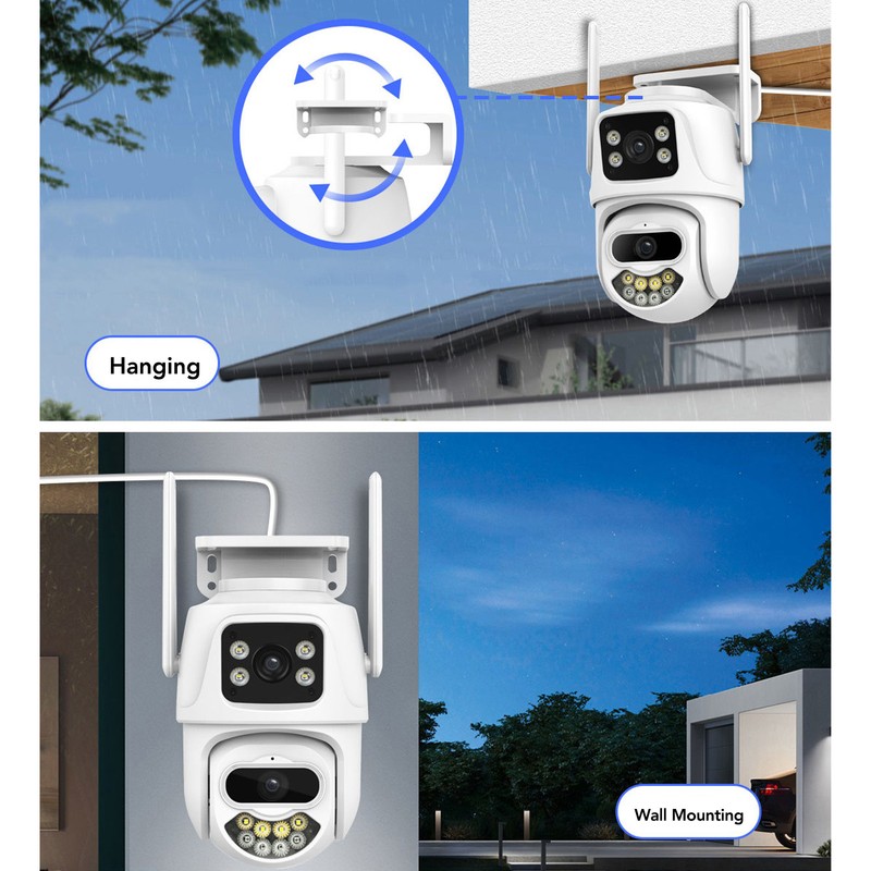 WiFi Security Camera Dual Lens HD Night Vision Remote Control