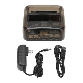 USB 3.0 to SATA IDE Dual Bay External Hard Drive Dock Offline Clone Support 20TB 6Gbps for 2.5in 3.5in HDD SSD IDE 100‑240V US Plug