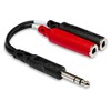 Hosa YPP-117 1/4 Inch TRS to Dual 1/4 Inch TSF