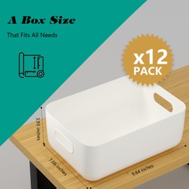 OWill 12 PCS Plastic Storage B-ins and Baskets for Efficient Home Classroom Organization Small Containers in Multicolour for Kitchen, Cupboard box, and Bathroom Organizer on Shelves and Tubs