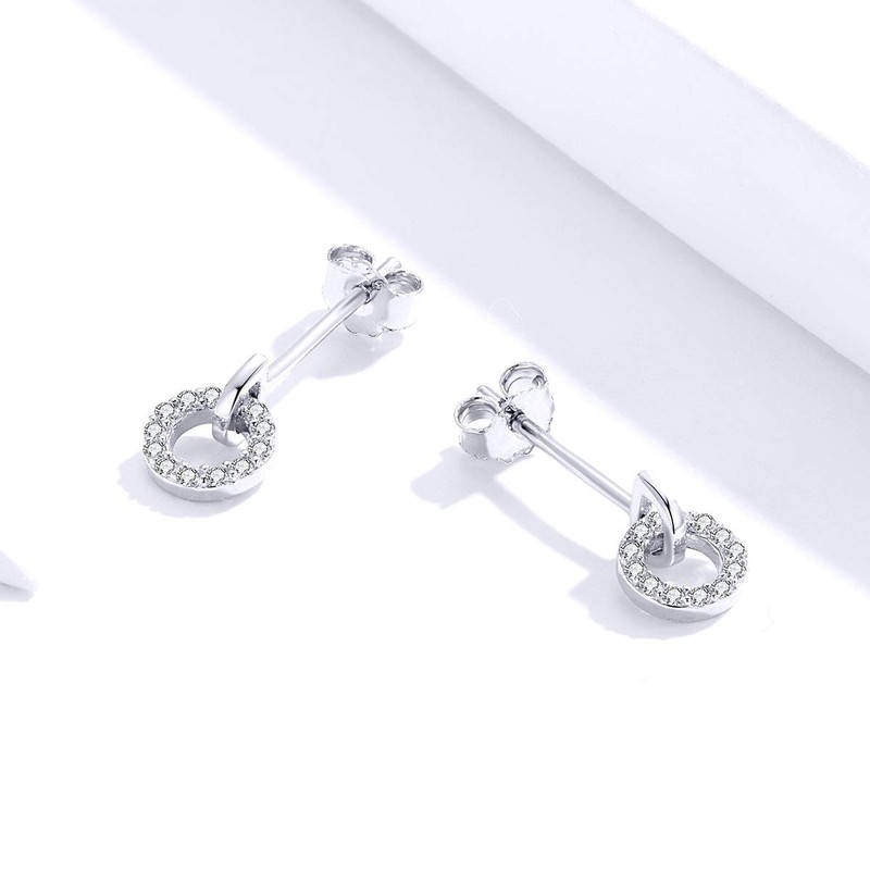 Women Wedding Engagement Statement Jewellery Geometric Circle Round Stud Earrings