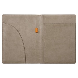 RHODIA 216002C - Rhodiarama No. 16 Taupe Clipboard and Document Holder Booklet - for Notepads or A5 Format Notebooks (14.8 x 21 cm) - Premium Italian Faux Leather - Rhodiarama Collection