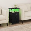 Vagusicc Night Stand Set 2 with Charging Station, LED Nightstand