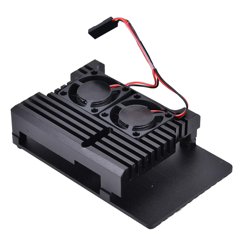 For Raspberry Pi 4B Black Aluminum Alloy Protective Box Enclosure
