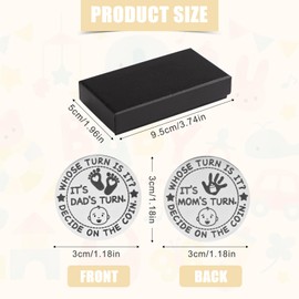 PEUTIER New Parents Decision Coin, Double Sided Funny Decision Flip Coin with Gift Box, New Baby Gift for Parent Mummy Daddy Pregnancy Women First Time to be Mom Dad Christmas Birthday Present