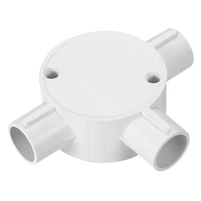 sourcing map 2Pcs PVC Conduit Box Junction Box 3 Way
