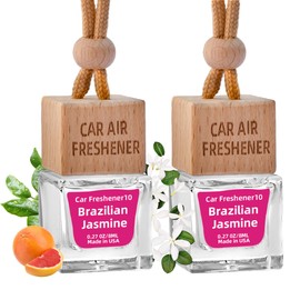 Bayrumber Hanging Car Freshener, 2 x 8ml Long-Lasting Natural Air Diffusers,Jasmine & Dragonfruit Scent, Non-Toxic & Eco-Friendly Car Accessories, Gift for Women, Lasts Up to 90 Days, Made in USA