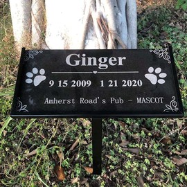 ciciglow Grave Marker Stand, 12 x 6 Iron Anti Fade Matte Finish Memorial Stones Plaque Grave Markers Stand Marker Holder for Loved Ones/Pets