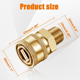 3/8 NPT Quick Connect Fittings - 2 PCs 3/8 Inch Male Pressure Washer Quick Connect Fittings Quality Pressure Washer Quick Connect Kit