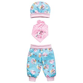Heless 2080 Baby Outfit for Dolls, Unicorn Emil and Fairy Emma, 3 Pieces, Size 35-45 cm, Blue