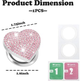 Bling Push Start Button Cover with Rhinestone,Heart Push to Start Button Cover for Car Decor,Diamond Engine Start Button Cover Car Accessories Interior for Women & Girl (Pink) - Color: Pink