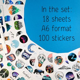 100 Pcs Mountain Stickers for Water Bottle, Outdoor Stickers, Camping Stickers, Adventure Stickers, Nature Stickers, Mountain Car Stickers, Party Supplies Camping Theme, Camp Party, Camping Birthday