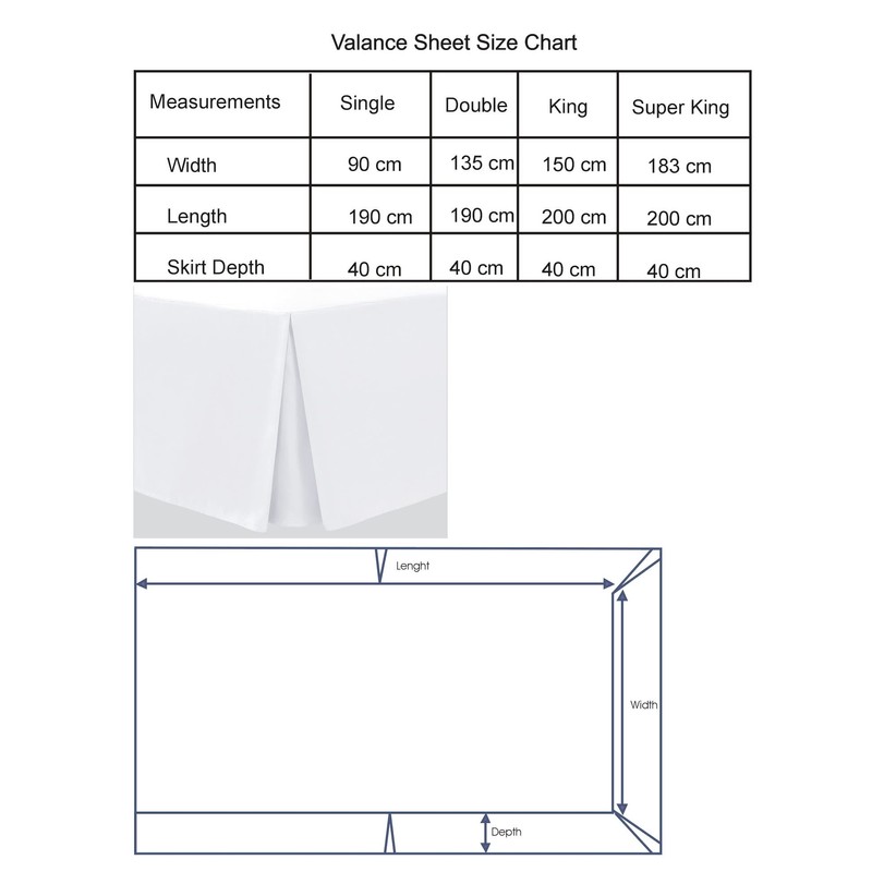 Bronwen Mathew White Box Pleated Base Valance Sheet King Size