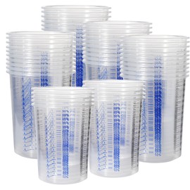 20 oz (600ML) Disposable Flexible Clear Graduated Plastic Mixing Cups Use for Paint, Resin, Epoxy, Art, Kitchen, Cooking, Mix Ratios, Pack of 50 (25)