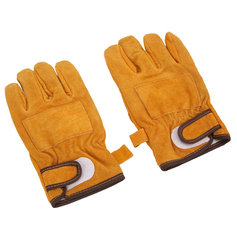 Heat Resistant Gloves Calf Leather Polyester Hand Protection BBQ Grill