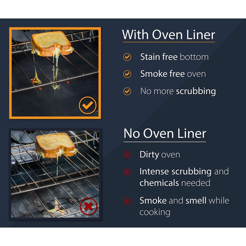 Oven Liners for Bottom of Oven (2 Pack) - Universal