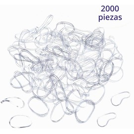 JSBelle Lazos de goma elásticos del pelo lazos, Paquete de 2000 bandas elásticas suaves para el cabello, para niñas bebés (Transparente)