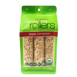 Bamboo USDA Organic Crunchy Brown Rice Rollers New Flavor 1 Pack, 6 Rolls (Apple Cinnamon)