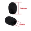 Windshield Headphone Replacement Microphone Sponge, Black, 30x8mm, Set of 10