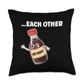 Chow Mein And Soy Sauce Matching Couple Outfits Throw Pillow