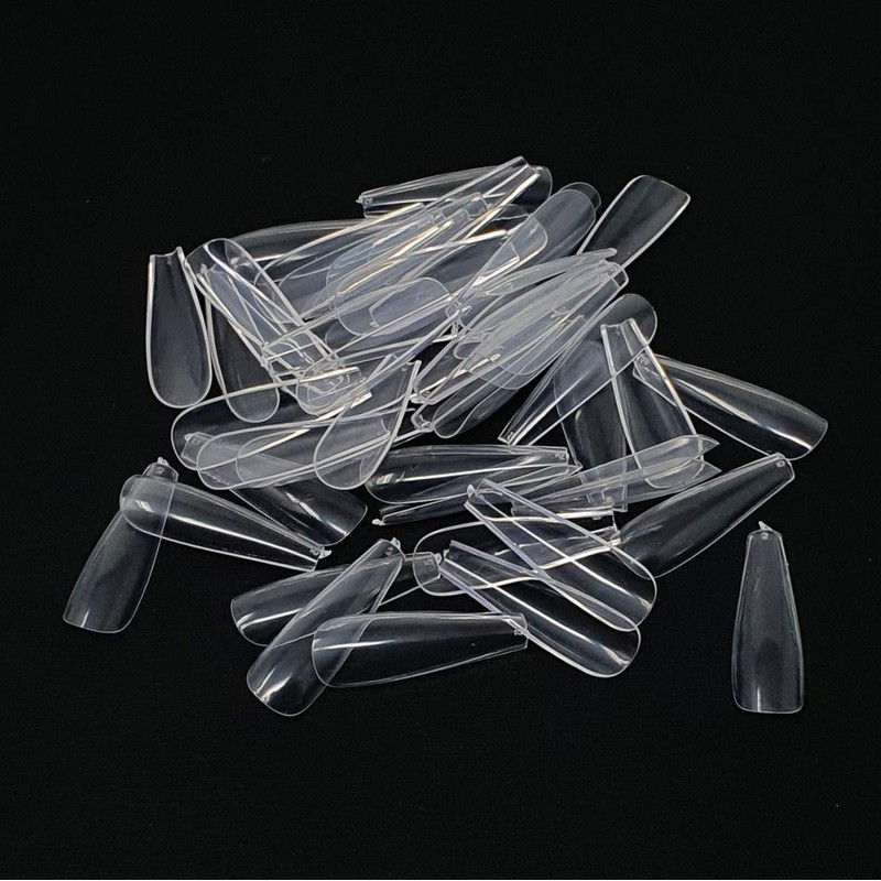 Kiara World 500pcs Clear Ballerina Coffin Full Cover Artificial False