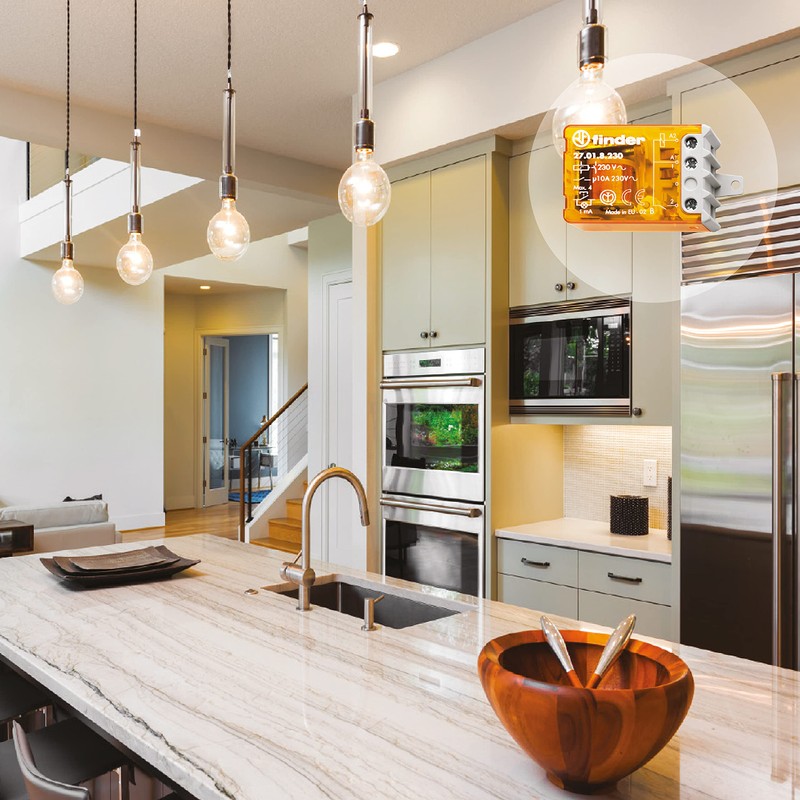 RELAY, STEP, SPST-NO, 230VAC, 10A, PANEL 27.01.8.230.0000 By FINDER