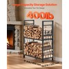 VEVOR Indoor Firewood Rack, 1.3 ft 2-Tier Firewood Holder with