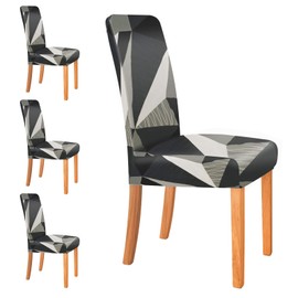 LTZGO Chair Covers, Set of 4, Stretch Chair Covers, Modern Chair Covers, Elastic, Removable, Washable, Fitted Cover