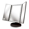 Beautyworks Backlit Vanity Makeup Mirror 36LED Lights Tri-Fold Portable 1X2X3X
