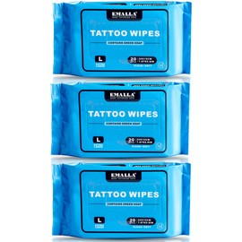 MIUXIA Green Soap Tattoo Wips for During Tattooing cleaning Supplies Aftercare Studio-Grade Natural Formula, 3 x 20 count